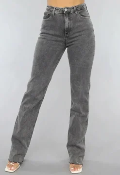 Tall Grijze Straight Leg Jeans met Stretch