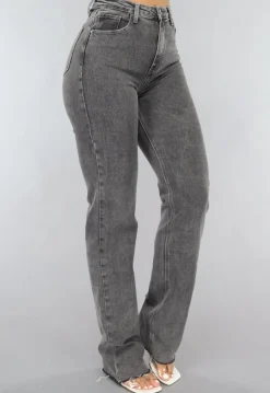 Tall Grijze Straight Leg Jeans met Stretch