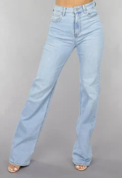 Tall High Waist Lichtblauwe Straight Leg Jeans