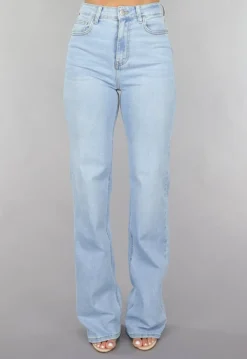 Tall High Waist Lichtblauwe Straight Leg Jeans