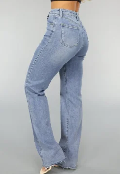 Tall Lichtblauwe High Waist Stretch Jeans met Rechte Pijpen