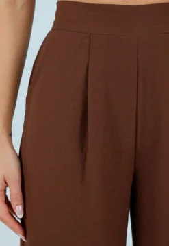 Tall Linnenlook Bruine Pantalon met Stretchband