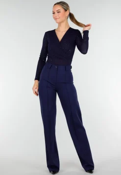 Tall Super Stretch Straight Leg Navy Blauwe Pantalon