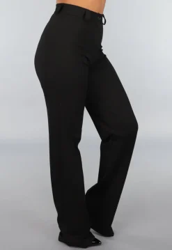 Tall Zwarte Straight Leg Pantalon met Stretch