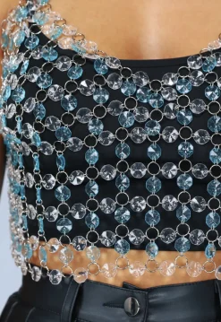 Transparante Diamanten Triangel Top