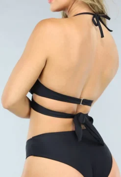 Trendy Zwarte Push-Up Wrap Bikini