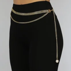 Triple Bodychain met love Munt
