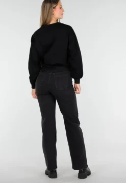 Trui met Lange Mouwen in Zwart met Stretch