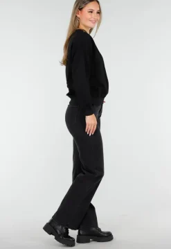 Trui met Lange Mouwen in Zwart met Stretch