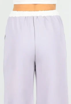 Tweedelige Paarse Set met Jasje en High Waist Broek