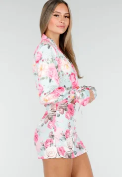 Two Piece Set met Roze Bloemenprint