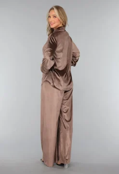Velvet Taupe Wide Leg Two Piece
