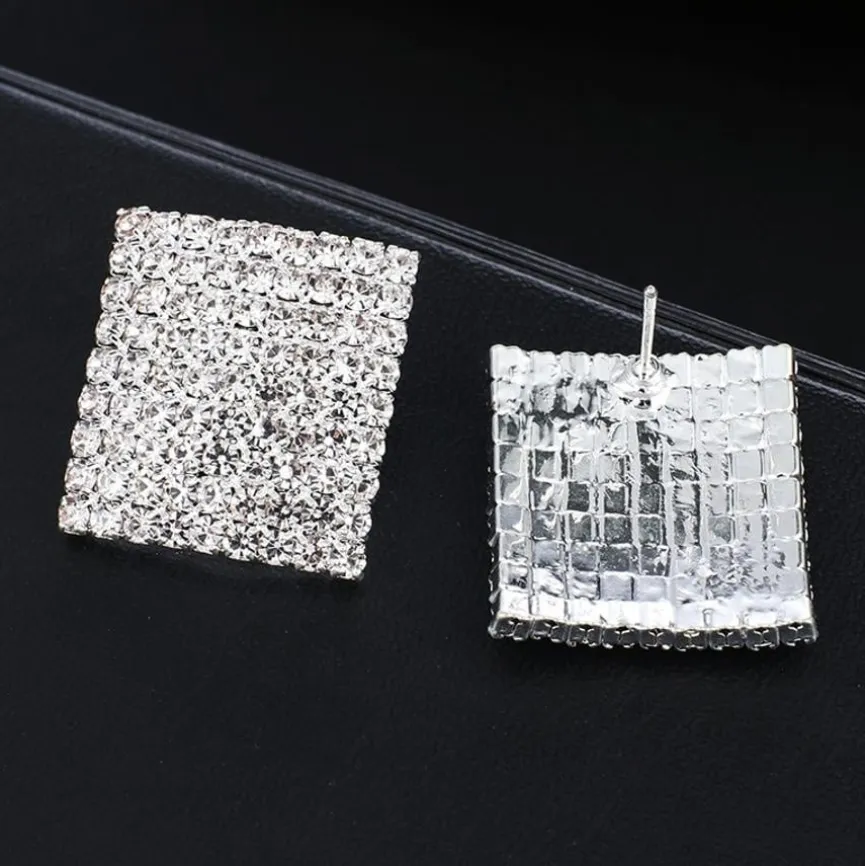 Vierkante Strass Oorbellen