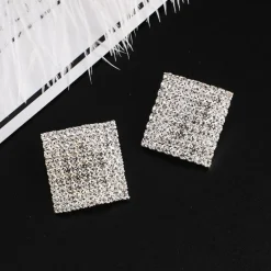 Vierkante Strass Oorbellen