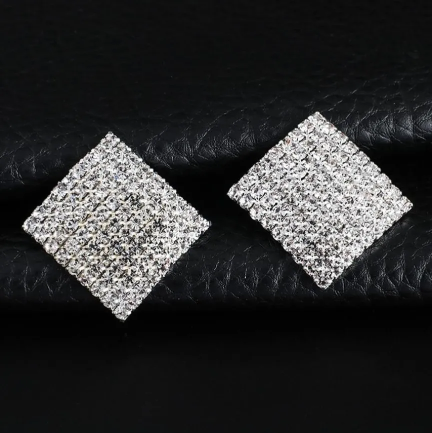 Vierkante Strass Oorbellen