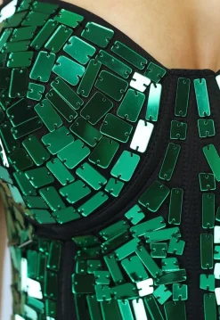 Voorgevormde Balconette Top met Groene Spiegeltjes