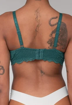 Voorgevormde Kanten Bralette in Zeegroen