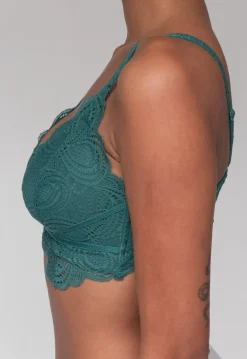 Voorgevormde Kanten Bralette in Zeegroen