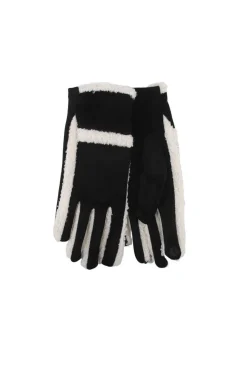 Warme Suède Handschoenen met Zachte Teddy Voering en Contrasterende Afwerking