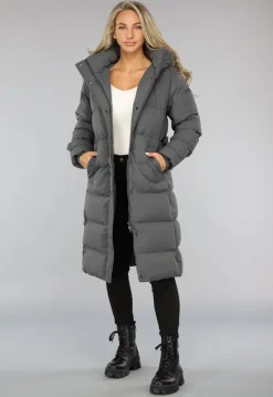 Waterdicht Antraciet Winterjack met Tailleband
