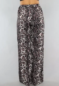 Wide Leg High Waist Tall Panterprint Broek