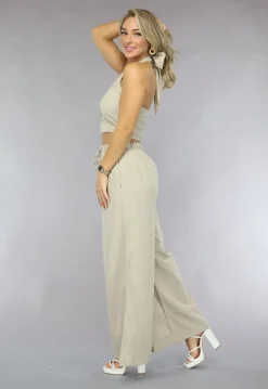 Wide Leg Linnenlook Broek