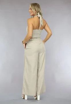 Wide Leg Linnenlook Broek