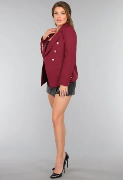 Wijnrode Button Blazer