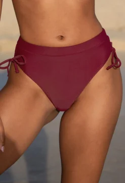 Wijnrood Bikini Broekje met Scrunch