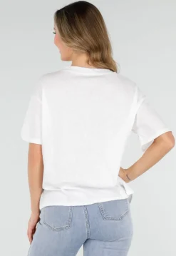 Wit Basic T-Shirt met V-Hals