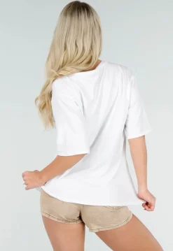Wit Katoenen T-shirt met Aperol Print en Korte Mouwen