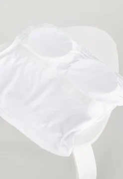 Witte Bandeau Top met Pads en Aansluitende Pasvorm