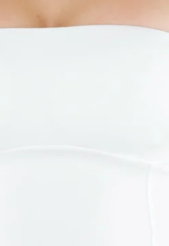 Witte Bandeau Top met Stretch en Rechte Halslijn