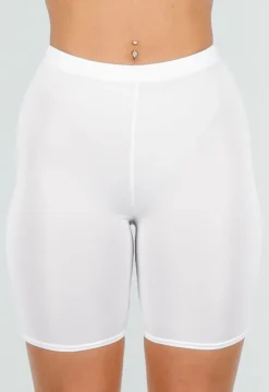 Witte Biker Short met Stretch