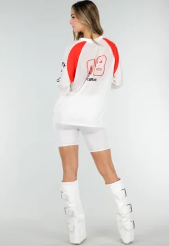 Witte Biker Short met Stretch
