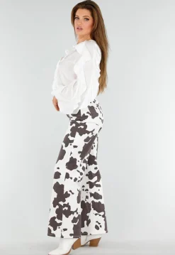 Witte Blouse met Volants en Losvallende Ballonmouwen