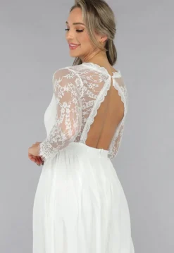 Witte Bridal Jurk met Open Rug