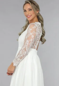 Witte Bridal Jurk met Open Rug
