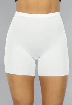 Witte Corrigerende Naadloze Biker Short met Hoge Taille