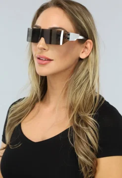 Witte Festival Bril met Spiegelglas