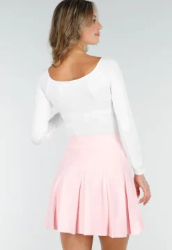Witte Gedrapeerde Top met Overslag en Stretch