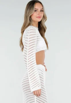 Witte Gehaakte Cover Up Set