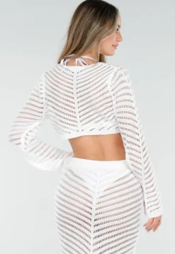 Witte Gehaakte Cover Up Set
