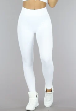 Witte Grove Rib Sport Legging met Scrunch