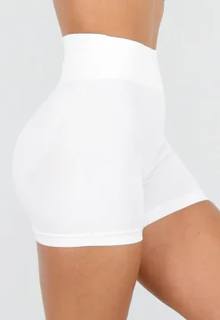 Witte High Waist Sport Short met Stretch