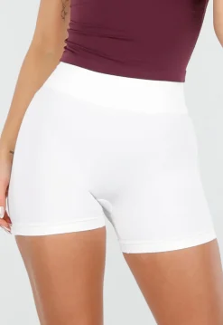 Witte High Waist Sport Short met Stretch