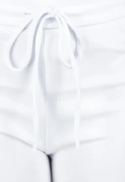 Witte Joggingbroek met Flared Pijpen en Elastische Taille