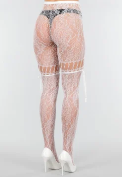 Witte Kanten Fishnet Panty