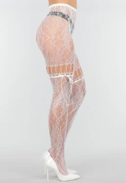 Witte Kanten Fishnet Panty