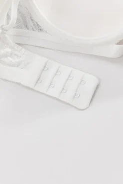Witte Kanten Push-Up BH met Beugel en Afneembare Bandjes